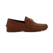 Elegant Lder Loafers med Medusa-prgning