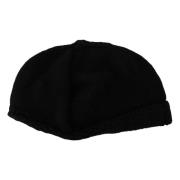 Luksus Sort Strikket Beanie Hat