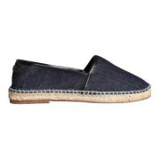 Blå Denim Læder Espadrilles Sko