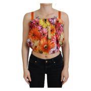 Blomster Elegance Ærmeløs Cropped Top