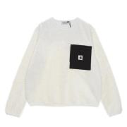 Sort Crewneck Sweatshirt med lynlåslomme