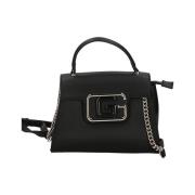 Sort Syntetisk Stof Crossbody Taske