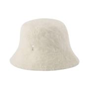 Fluffy Wool Bucket Hat - Hvid