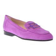 Loafers in purple suede