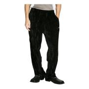 Velour Wide-Leg Track Pants med Logo