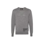 Grå Strik Crewneck Sweater