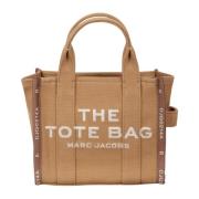 Broderet Jacquard Tote Taske i Kamel