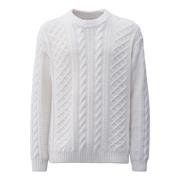 Jacquard Logo Sweater i Hvid