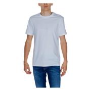 Hvid Bomuld Rund Hals T-shirt