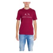 Print Rund Hals T-shirt Bordeaux