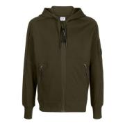 Grøn Diagonal Raised Fleece Hoodie