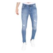 Slim-fit jeans Stonewash med huller til mænd - MM114