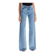 Flared Wide Leg Denim Jeans