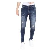 Slim Fit jeans med splatter til mænd