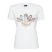 Hvid Logo Print T-shirt