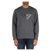 Bomuldsblandings sweatshirt med front logo broderi