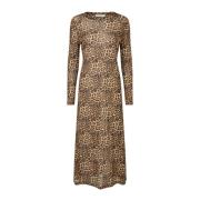 Leopard Print Maxi Kjole Elegant Stil