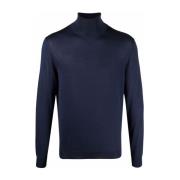 Navy Blue Rullekrave Sweater