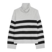 Almindelig stribet turtleneck sweater