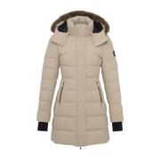 Shearling Parka i Sand Brun Guld