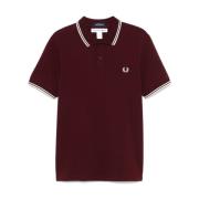 Bordeaux Polo Shirt med Logo Broderi