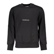 Sort Sweatshirt med Lange Ærmer Broderet Logo