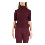 Ribbet Viskose Turtleneck Sweater