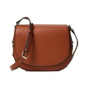 Brun Læder Crossbody Taske