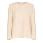 Beige Cashmere Uld Sweater Kvinder