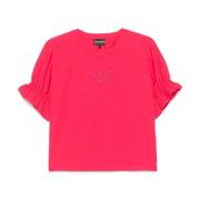 Hindbær Pink Jersey T-shirt med Logo