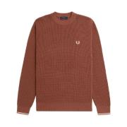 Brun Sweater Honeycomb Tekstur Lagdeling Stykke