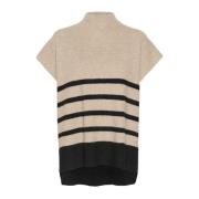 Stribet Strik Slipover Sweater