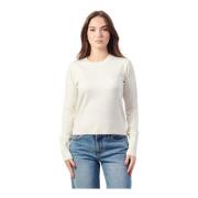 Hvid Crewneck Kort Sweater