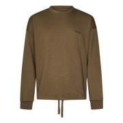 Brun Sweater med Logo Broderi