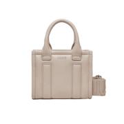 E0015 ecru tote taske med justerbar rem