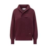 Burgundy Uld Shawl Krave Sweater