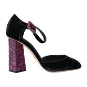 Krystalpyntet Velvet Mary Jane Pumps