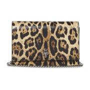 Leopard Print Skuldertaske Beige