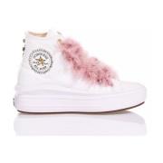 Tilpassede Damesko Hvide Pink Sneakers