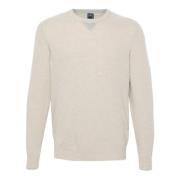 Beige Uld-Kashmir Sweater, Fin Strik