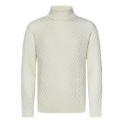 Kremet Hvid Ribstrikket Sweater