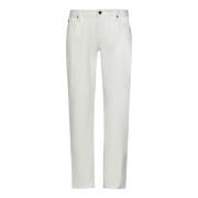 Hvid Slim Fit Jeans med Logo