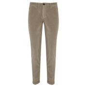 Velour Herre Bukser Slim Fit Beige