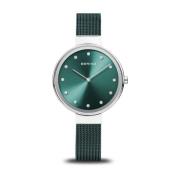 Kvinders ur Classic med grønt Milanese-armbånd 12034-808