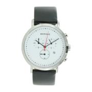 Unisex Analog Quartz Classic Collection Ur med Kalveskindrem og Safirg...