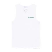 Hvid Broderet Tank Top