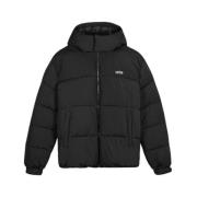 Sort Nylon Puffer Jakke