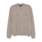 Grå Jacquard Logo Sweater