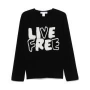 Live Free Broderet Sweater (Sort)