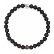 Men's Grey Diamond Wristband with Onyx